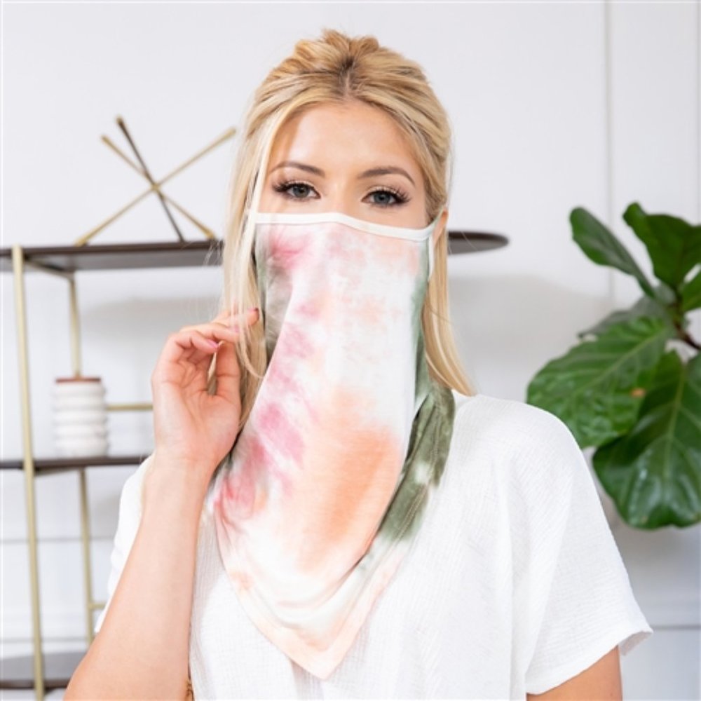 Olive tie dye face mask